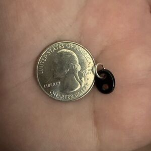 Mini Onyx Puff Mariner Charm Pendant with Silver Tone Bail